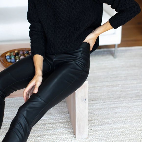 NWT & Other Stories Leather Pants Black Size EU 38 (US 6/8)! - Picture 2 of 9